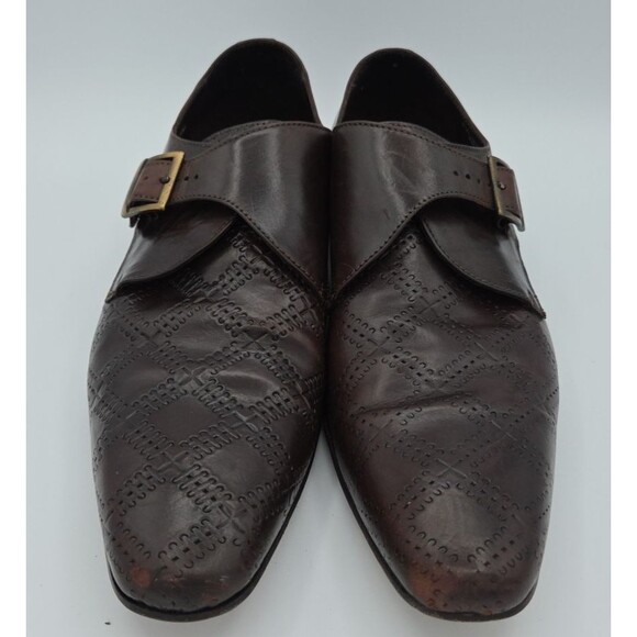 Paul Fredrick Dark Brown Leather Loafers Monk Strap Size 13 US Made In Italy - Picture 3 of 8